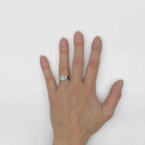 Yüzük Platin ve elmaslarla üçlü yüzük 58 Facettes Z15B51578