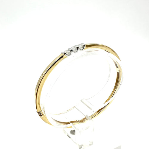 Bracelet Bracelet jonc trilogie bicolore en or jaune et or blanc 750, diamants 58 Facettes Z15B51581