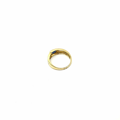 Bague 54.5 Bague en or jaune 750 avec saphir et diamants 58 Facettes Z15B51624
