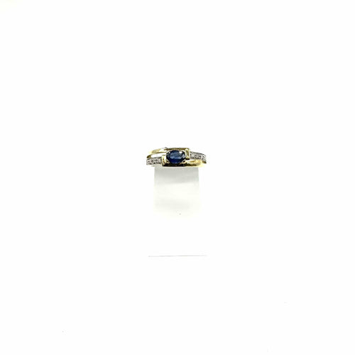 Bague 54.5 Bague en or jaune 750 avec saphir et diamants 58 Facettes Z15B51624