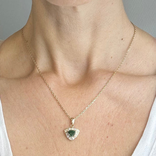 Hänge Hänge i gult guld 750, smaragd och diamanter 58 Facettes Z15B51665