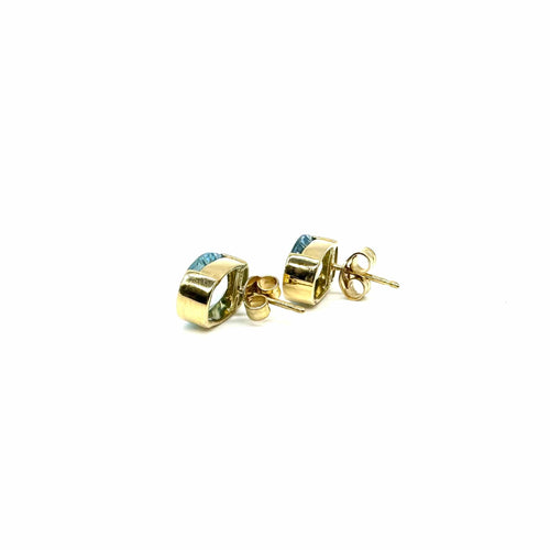 Boucles d'oreilles Boucles d’oreilles en or jaune 750 avec topazes rectangulaires 58 Facettes Z15B51698