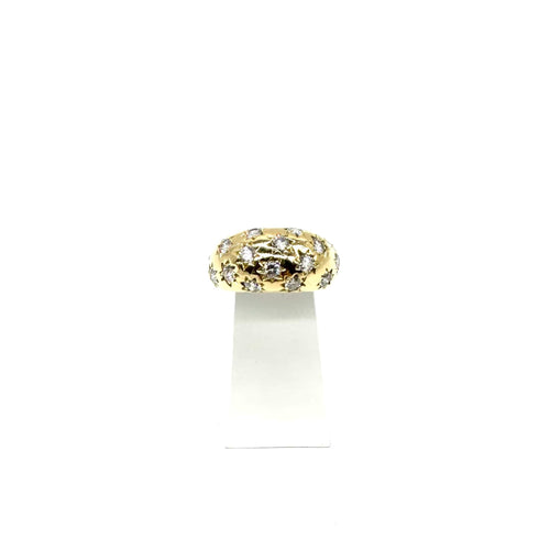 Bague 55 Bague jonc en or jaune 750 et 17 diamants 58 Facettes Z15B51708