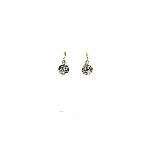 Boucles d'oreilles Boucles d’oreilles dormeuses en platine et or jaune 750, diamants 58 Facettes Z15B51724
