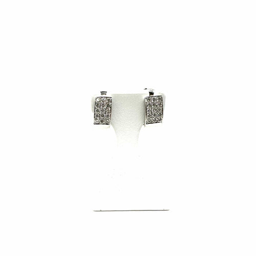 Boucles d'oreilles Boucles d'oreilles en or blanc 750 pavées de diamants 58 Facettes Z15B51745