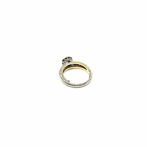 Bague 56 Bague en or bicolore 750 avec saphir ovale et diamants 58 Facettes Z15B51763