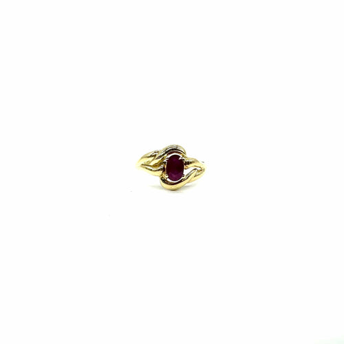 Bague 52 Bague en or jaune 750‰ avec rubis ovale 0,60 ct 58 Facettes Z15B51782