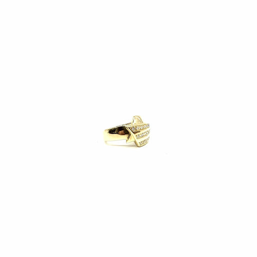 Bague 55 Bague volume en or jaune 18 carats et diamants 58 Facettes Z15B51788
