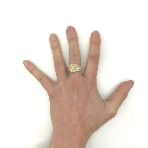 Bague 55 Bague volume en or jaune 18 carats et diamants 58 Facettes Z15B51788