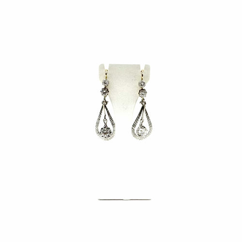 Boucles d'oreilles Boucles d'oreilles dormeuses en or bicolore 750 et diamants 58 Facettes Z15B51790