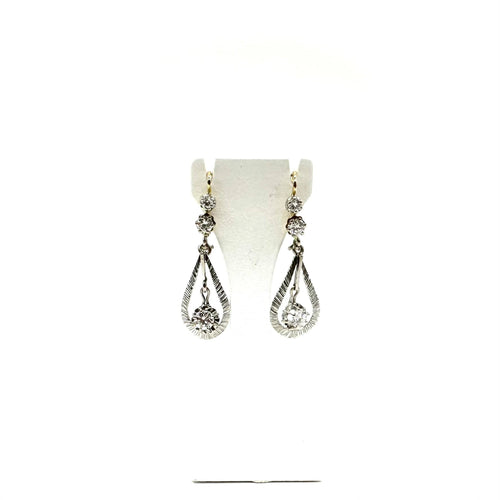 Boucles d'oreilles Boucles d'oreilles dormeuses en or bicolore 750 et diamants 58 Facettes Z15B51790