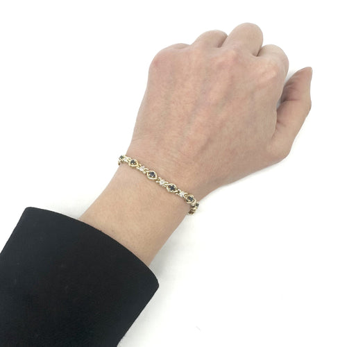 Bracelet Bracelet en or jaune 18K avec saphirs et diamants 58 Facettes Z15B51792