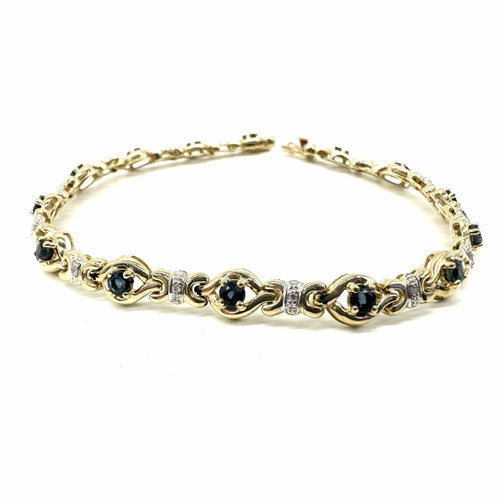 Bracelet Bracelet en or jaune 18K avec saphirs et diamants 58 Facettes Z15B51792