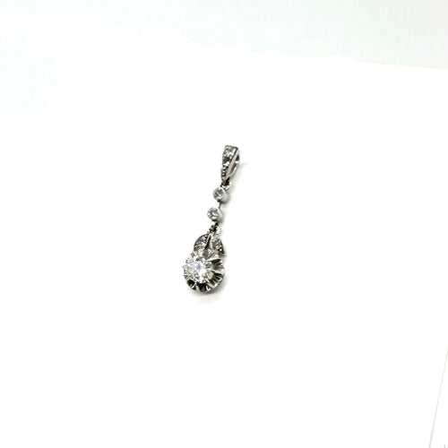 Pendentif Pendentif ancien en or blanc 750 et diamants 58 Facettes Z15B51659