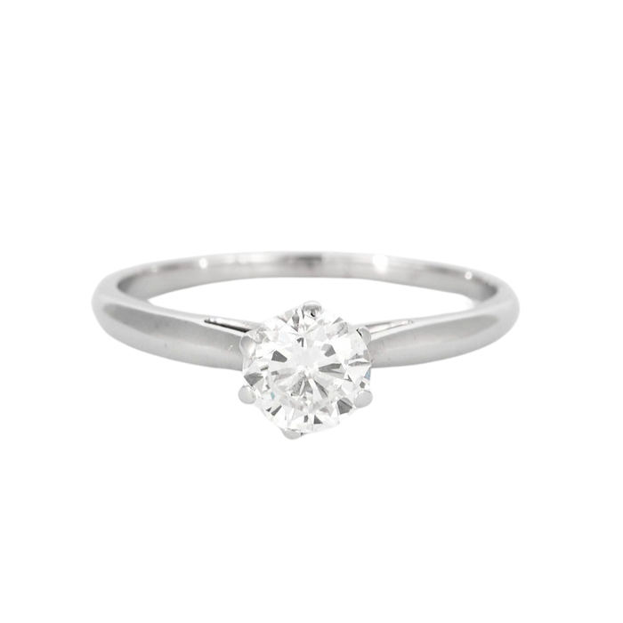 Solitaire ring in witgoud en diamant