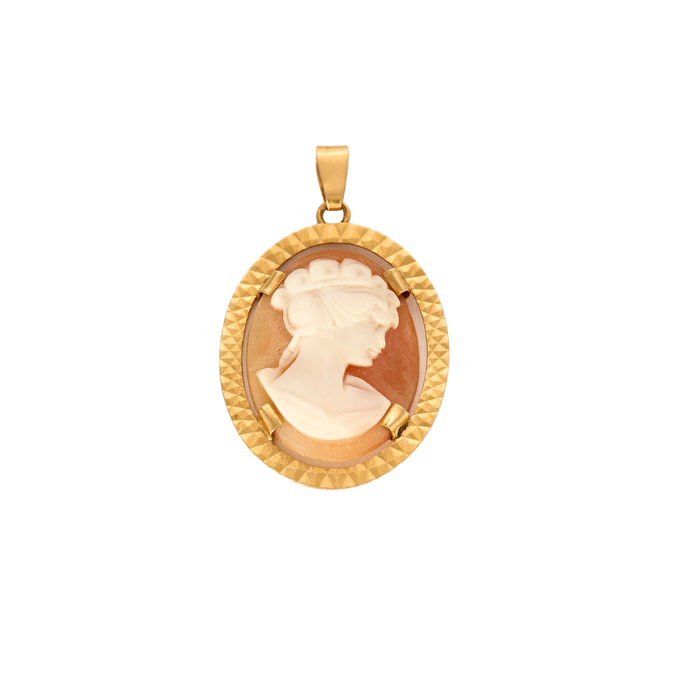 Pendant cameo yellow gold cameo