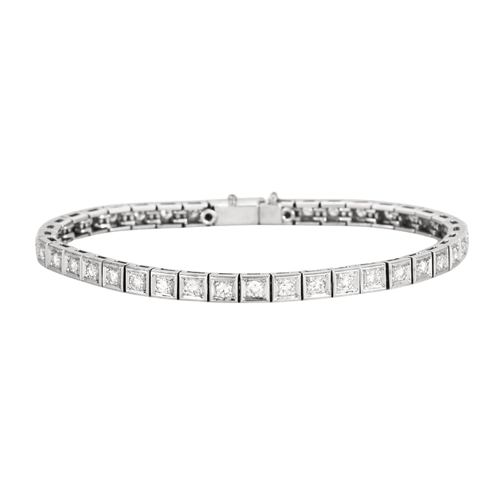 Bracelet Bracelet tennis or blanc et diamants 58 Facettes DDV8916-1