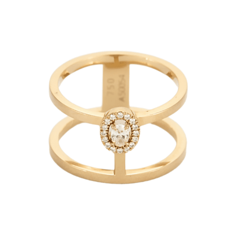 Bague 52.5 MESSIKA - GLAM'AZONE 2 rangs - Bague en or rose et diamants 58 Facettes DV11154-9