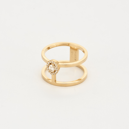 Bague 52.5 MESSIKA - GLAM'AZONE 2 rangs - Bague en or rose et diamants 58 Facettes DV11154-9