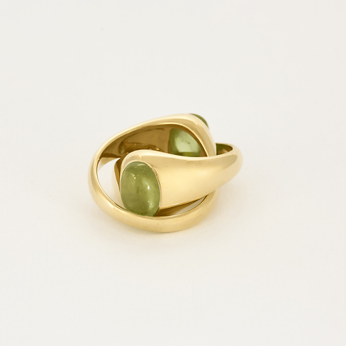 Bague 51 POMELLATO - Bague entrelacées en or jaune et péridots 58 Facettes DV2312-12