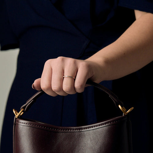 Bague 49 Alliance en or rose et diamants 58 Facettes DV19586-3-49-2