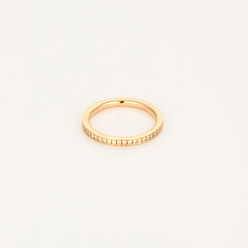 Bague 49 Alliance en or rose et diamants 58 Facettes DV19586-3-49-2