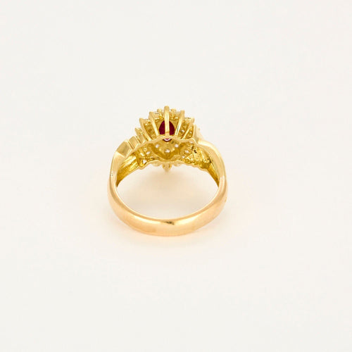Bague 55 Bague en or jaune , rubis et diamants 58 Facettes DV12671-2