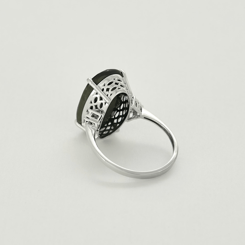 Bague 53 Bague en or blanc, saphir et diamants 58 Facettes DV17703-1