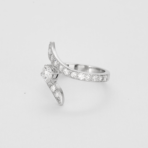 Bague 56 Bague en or gris et diamants 58 Facettes DV16597-1