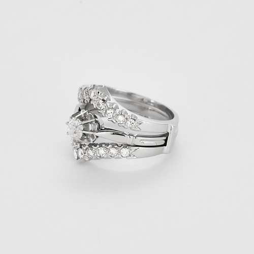 50.5 Bague duo en or gris, platine et diamants 58 Facettes DV9424-5-505