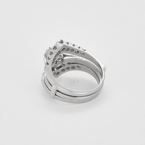 50.5 Bague duo en or gris, platine et diamants 58 Facettes DV9424-5-505