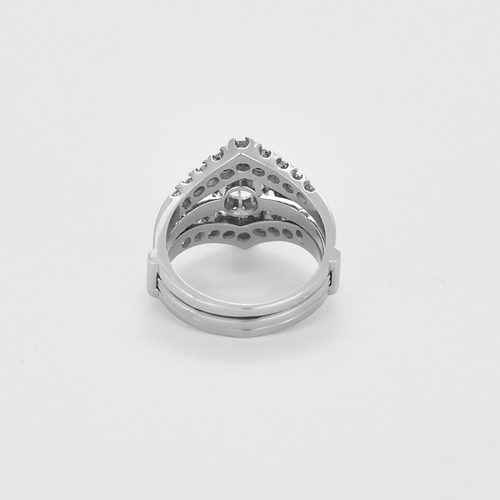 50.5 Bague duo en or gris, platine et diamants 58 Facettes DV9424-5-505