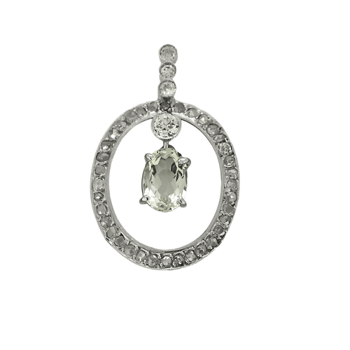 Pendentif Pendentif en or blanc, diamants, aigue-marine et pierres blanches 58 Facettes DV5406-3