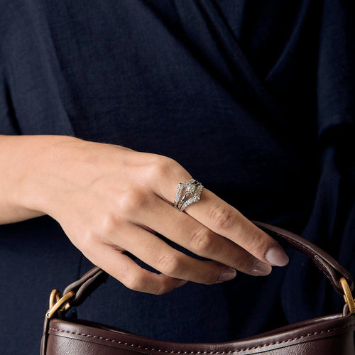 50.5 Bague duo en or gris, platine et diamants 58 Facettes DV9424-5-505