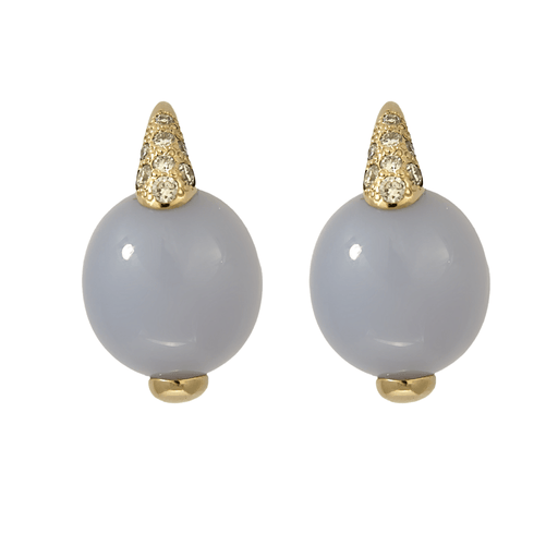 POMELLATO - LUNA - Boucles d'oreilles en or jaune, diamants et calcédoine 58 Facettes DV0379-29