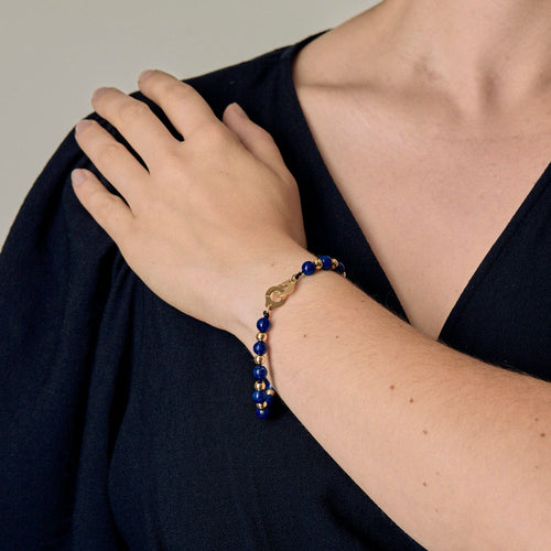 Bracelet Dinh Van - Menottes - Bracelet lapis lazuli et or jaune 58 Facettes DV20085-1