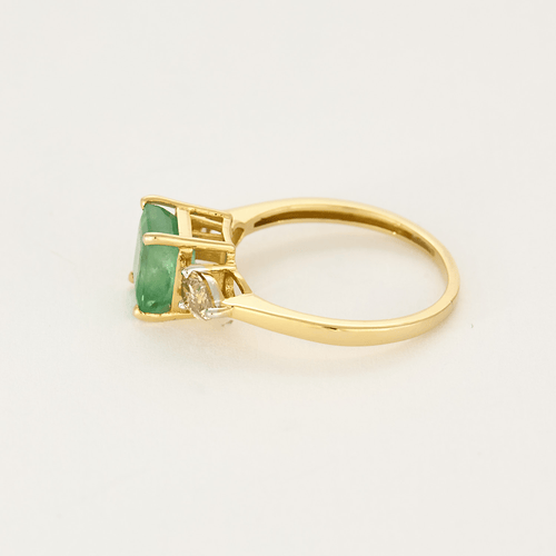 Bague 53 Bague en or jaune émeraude et diamants 58 Facettes DV15052-11