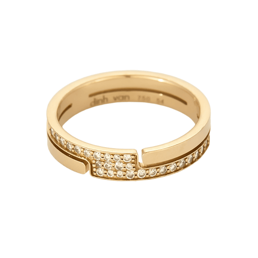 Bague 54 Dinh Van- Seventies - Bague en or rose et diamants 58 Facettes DV1703-2