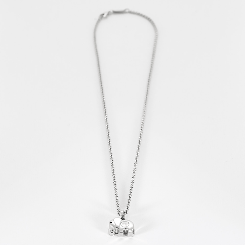 Collier Chopard -  Collier éléphant Happy Diamonds en or gris et diamants 58 Facettes DV20027-1
