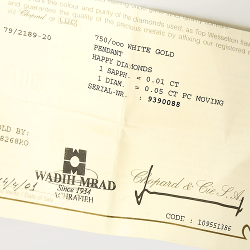 Collier Chopard -  Collier éléphant Happy Diamonds en or gris et diamants 58 Facettes DV20027-1