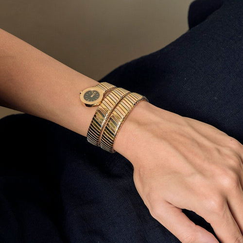 Montre BVLGARI - Montre Serpenti Tubogas - Montre trois ors à boitier rond à mouvement quartz 58 Facettes DV19769-7