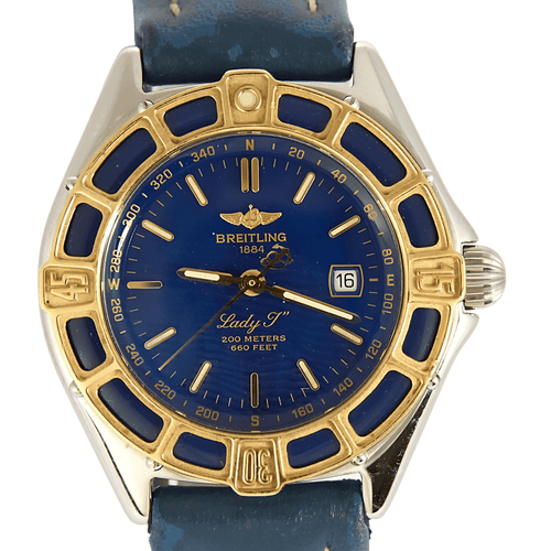 Montre BREITLING - Lady J - Montre en acier à boitier rond et à mouvement quartz 58 Facettes DV18903-2