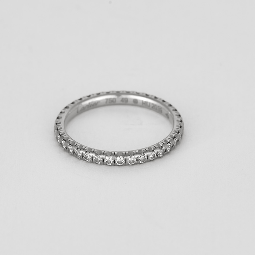 Bague 49 CARTIER - ETINCELLE - Alliance américaine en or blanc et diamants 58 Facettes DV18908-3-49-2