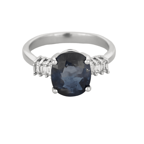 Bague 52.5 Bague en or blanc, saphir et diamants 58 Facettes DV0671-26-525-3