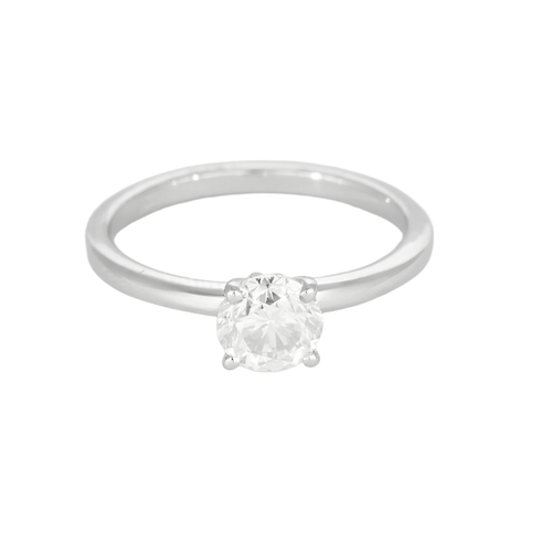 Bague 54 Bague solitaire en or gris 14K et diamant 58 Facettes DDV20161-2