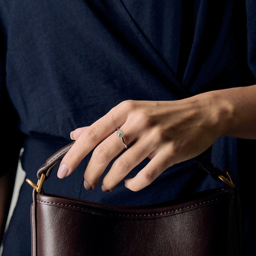 Bague 54 Bague solitaire en or gris 14K et diamant 58 Facettes DDV20161-2