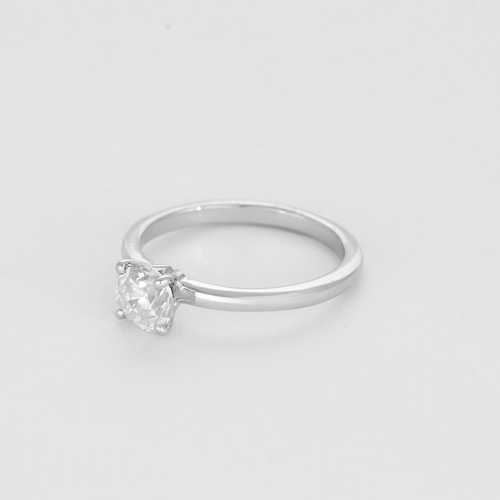 Bague 54 Bague solitaire en or gris 14K et diamant 58 Facettes DDV20161-2