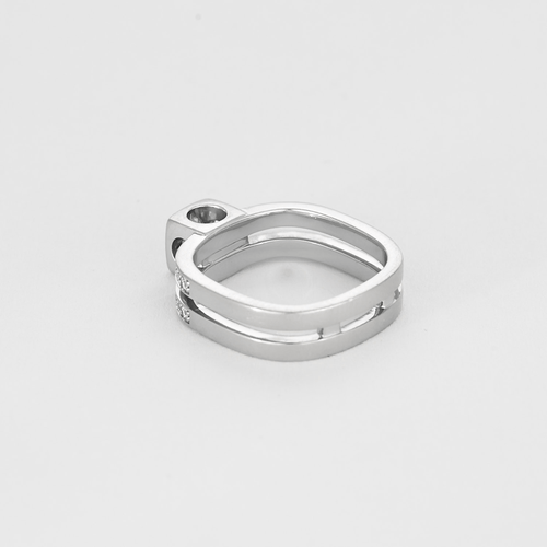 Bague 50 DINH Van - Bague le cube en or gris et diamants. Grand Modèle 58 Facettes DV20347-1-50-2