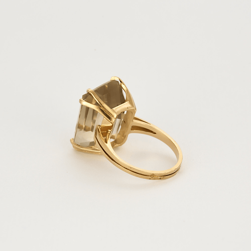 Bague 53 Bague cocktail en or jaune et citrine 58 Facettes DV4486-21-53-02