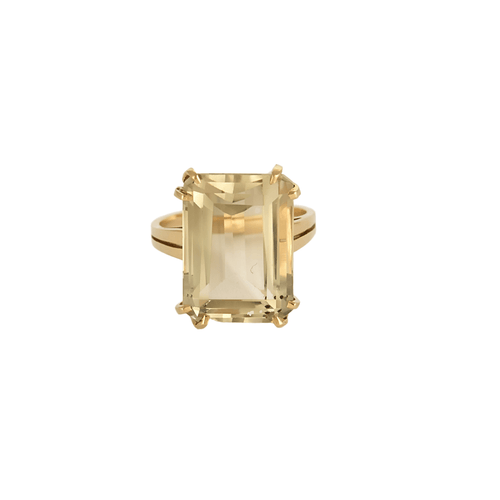 Bague 53 Bague cocktail en or jaune et citrine 58 Facettes DV4486-21-53-02